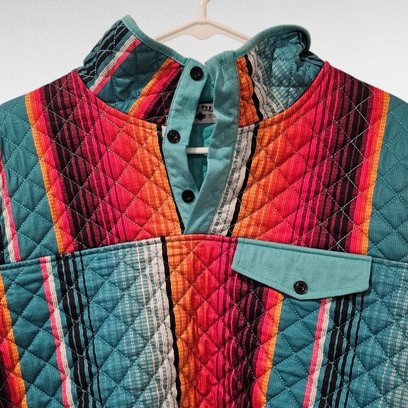 Crazy Train Quilted Multicolor Pullover Size Small - Picture 4 of 11